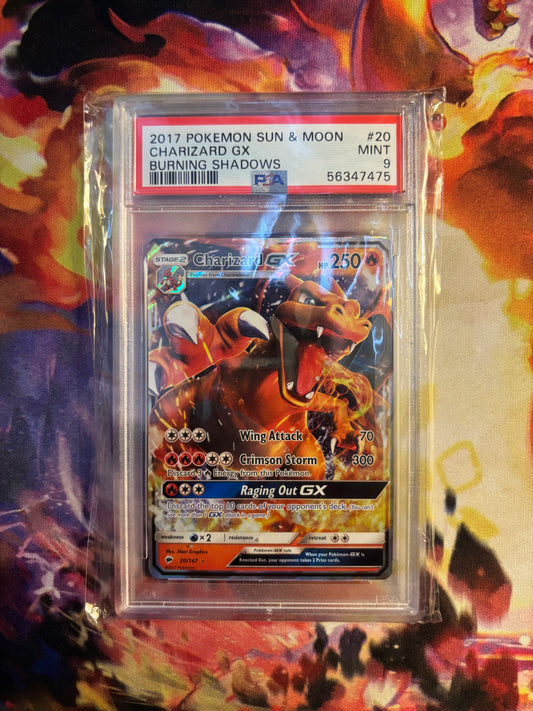 Charizard GX Pokemon Sun & Moon Burning Shadows PSA 9